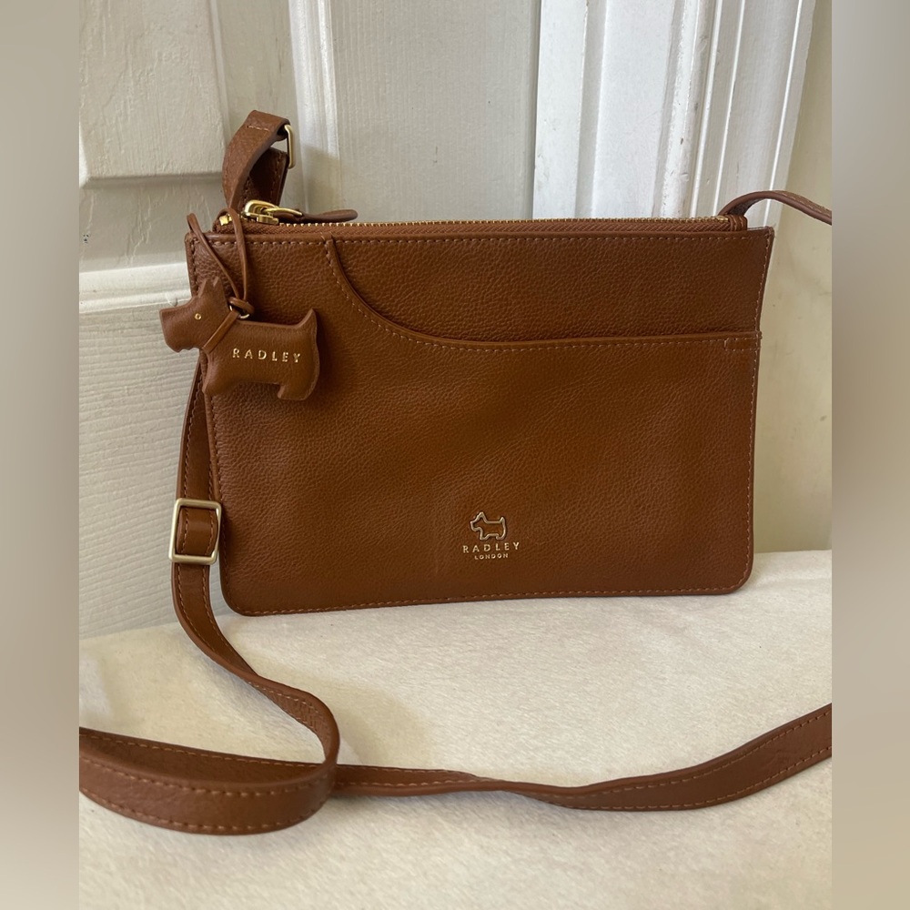 RADLEY LONDON Brown Leather Crossbody with Gold Hardware